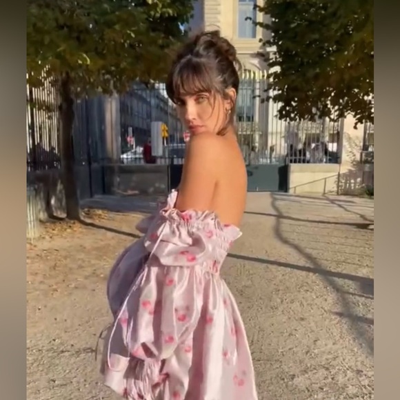 Loveshackfancy Janey Floral print long sleeve bubble Dress in Berry moment. - Picture 2 of 10